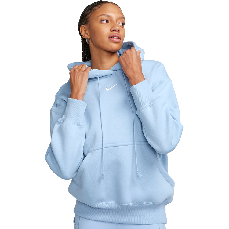Hanorac Nike W NSW STYLE FLC PO HOODIE OS XS Albastru deschis Femei photo 5